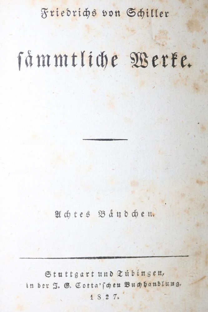 Große Abbildung Nr.1: 130-1311 Schiller,F.v.: (Literatur und illustrierte Bücher bis 19.Jahrhundert)