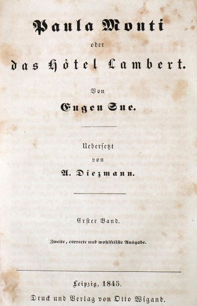 Große Abbildung Nr.1: 130-1324 Sue,E.: (Literatur und illustrierte Bücher bis 19.Jahrhundert)