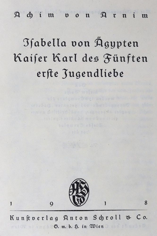 Große Abbildung Nr.2: 130-1349 Arnim,A.v.: (Literatur und illustrierte Bücher 20.Jahrhundert - Alte Literatur in modernen Ausgaben)