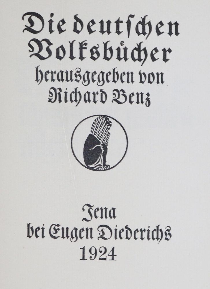 Große Abbildung Nr.1: 130-1363 Benz,R.: (Literatur und illustrierte Bücher 20.Jahrhundert - Alte Literatur in modernen Ausgaben)
