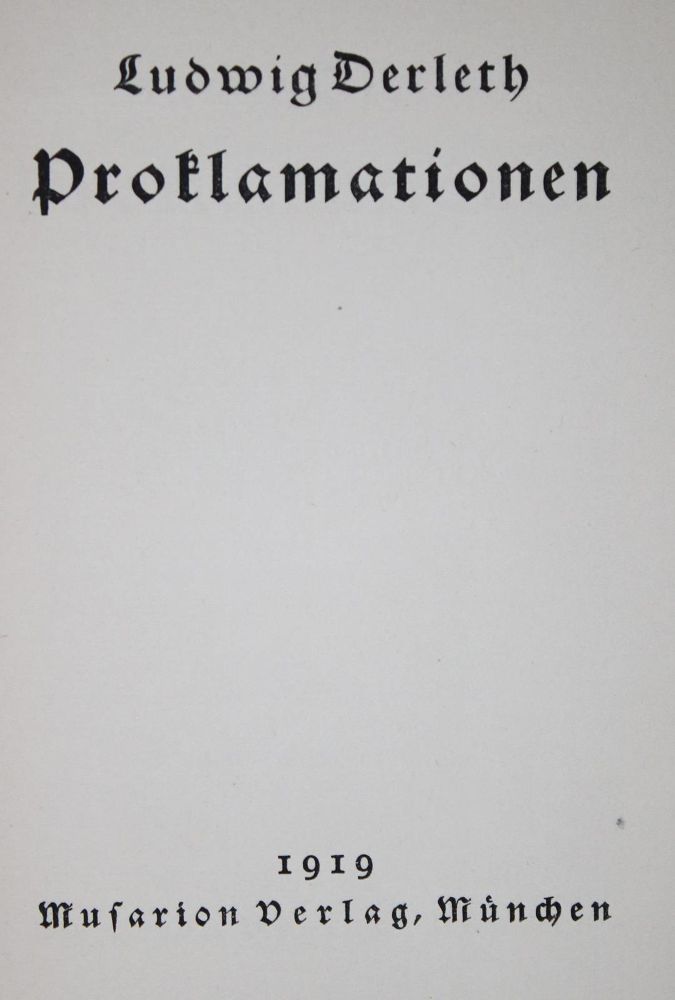 Große Abbildung Nr.1: 130-1410 Derleth,L.: (Literatur und illustrierte Bücher 20.Jahrhundert - Alte Literatur in modernen Ausgaben)