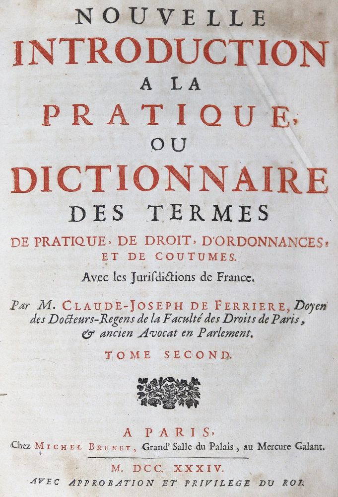 Große Abbildung Nr.1: 130-150 Ferriere,C.J.de.: (Alte Drucke, Handschriften und Theologie)