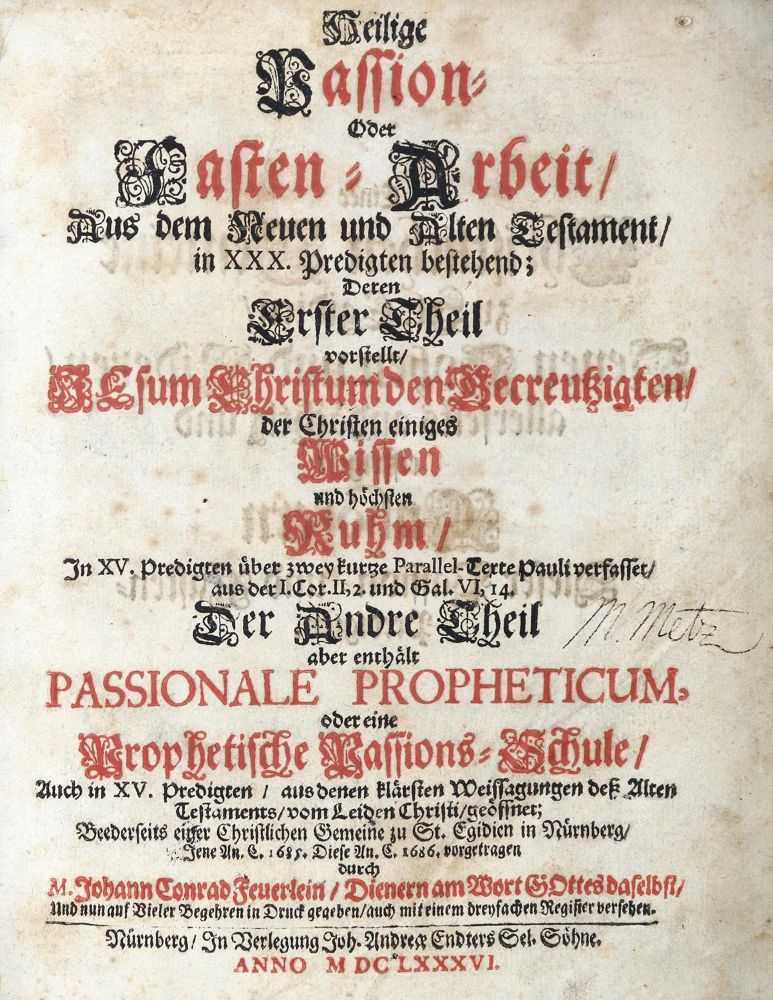Große Abbildung Nr.1: 130-151 Feuerlein,J.C.: (Alte Drucke, Handschriften und Theologie)