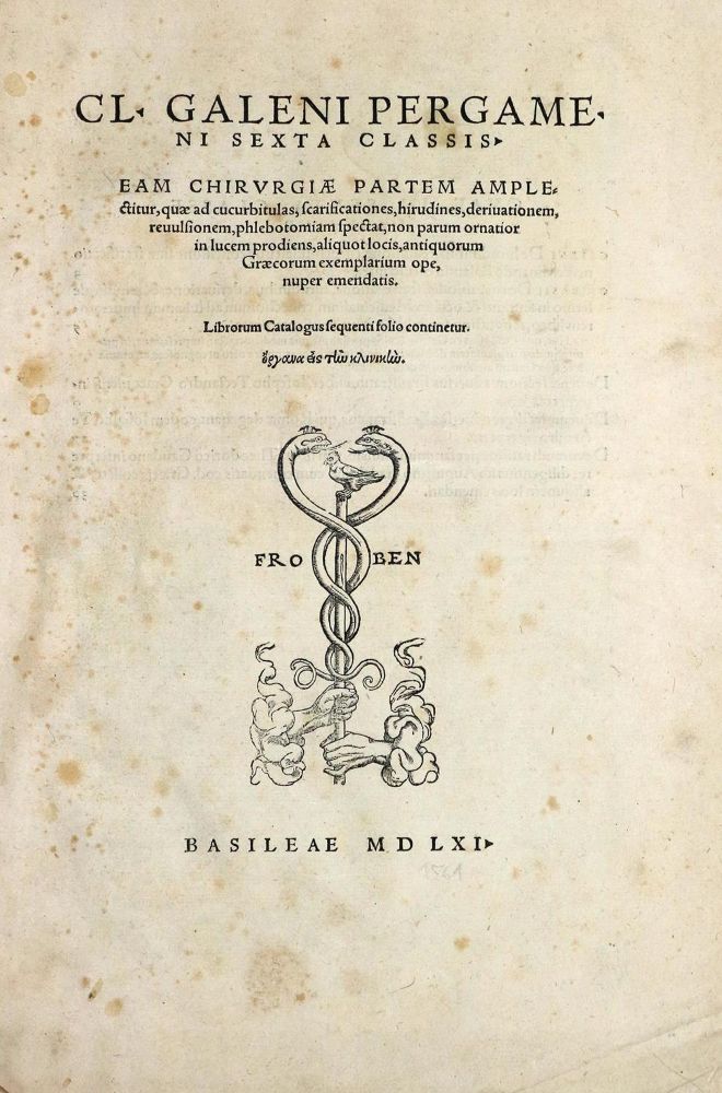 Große Abbildung Nr.1: 130-158 Galenus,C.: (Alte Drucke, Handschriften und Theologie)