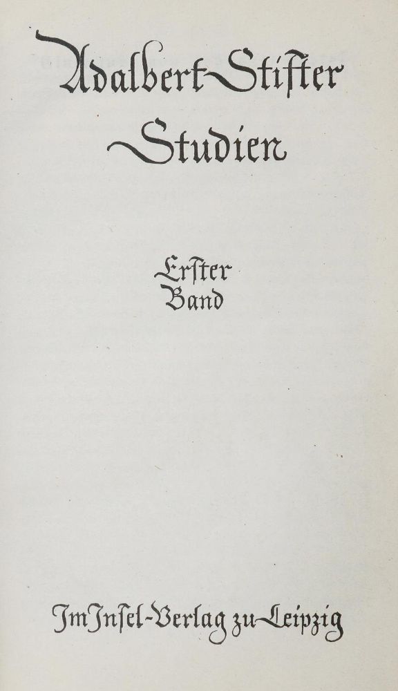 Große Abbildung Nr.3: 130-1636 Stifter,A.: (Literatur und illustrierte Bücher 20.Jahrhundert - Alte Literatur in modernen Ausgaben)