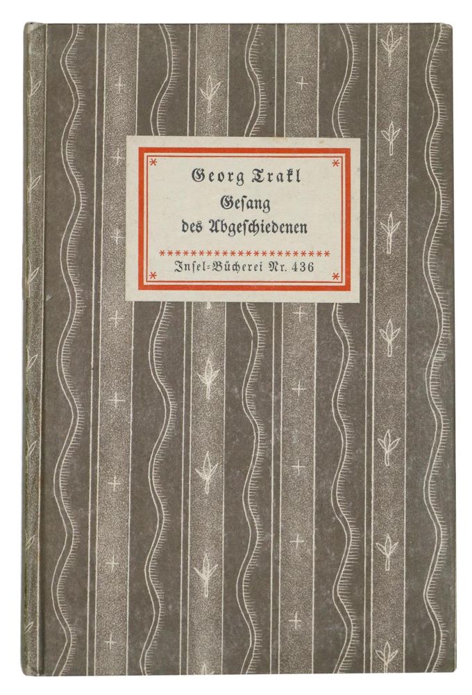 Große Abbildung Nr.1: 130-1646 Trakl,G.: (Literatur und illustrierte Bücher 20.Jahrhundert - Alte Literatur in modernen Ausgaben)