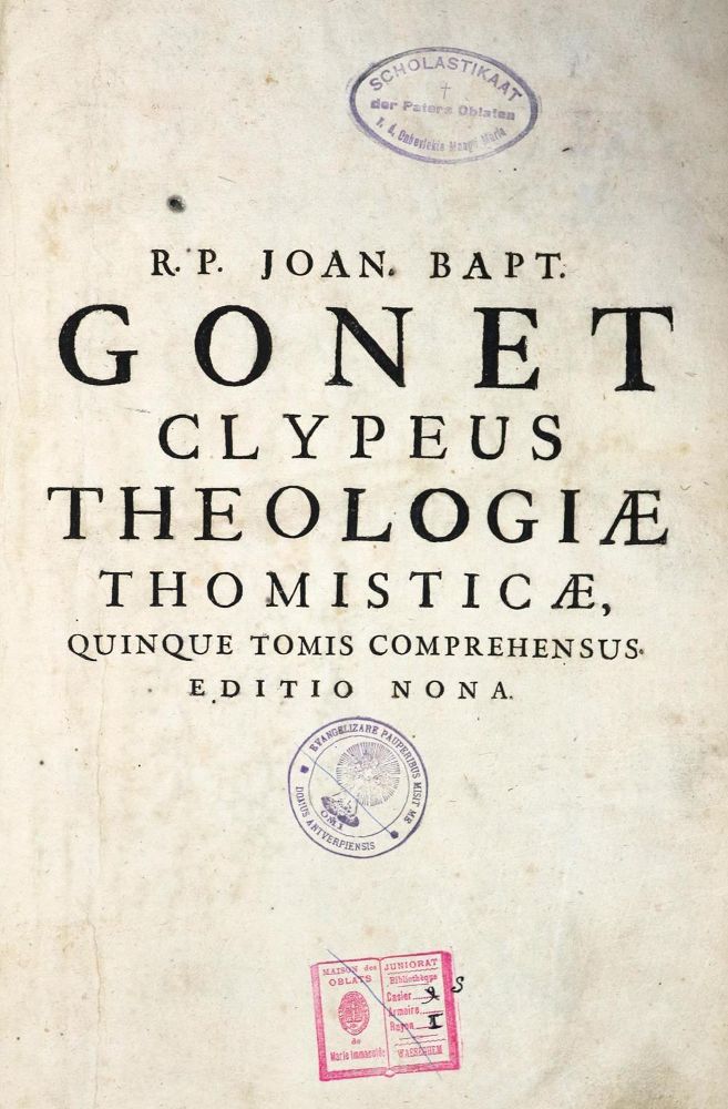 Große Abbildung Nr.1: 130-167 Gonet,J.B.: (Alte Drucke, Handschriften und Theologie)