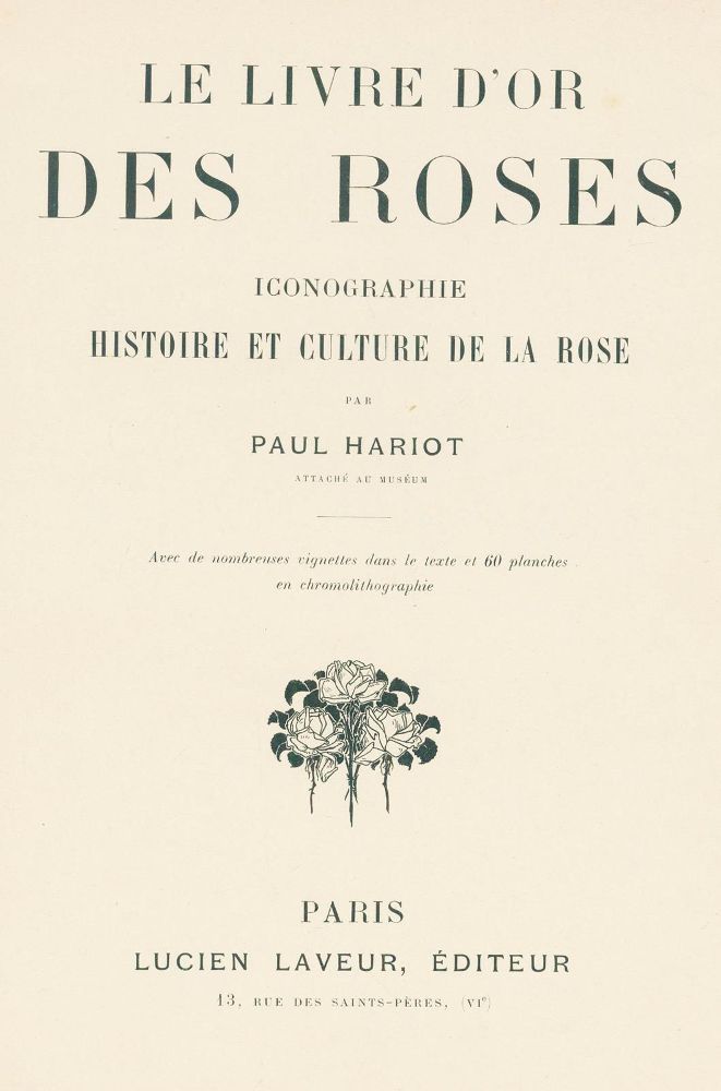 Große Abbildung Nr.1: 130-1705 Hariot,P.: (Botanik, Rosen)