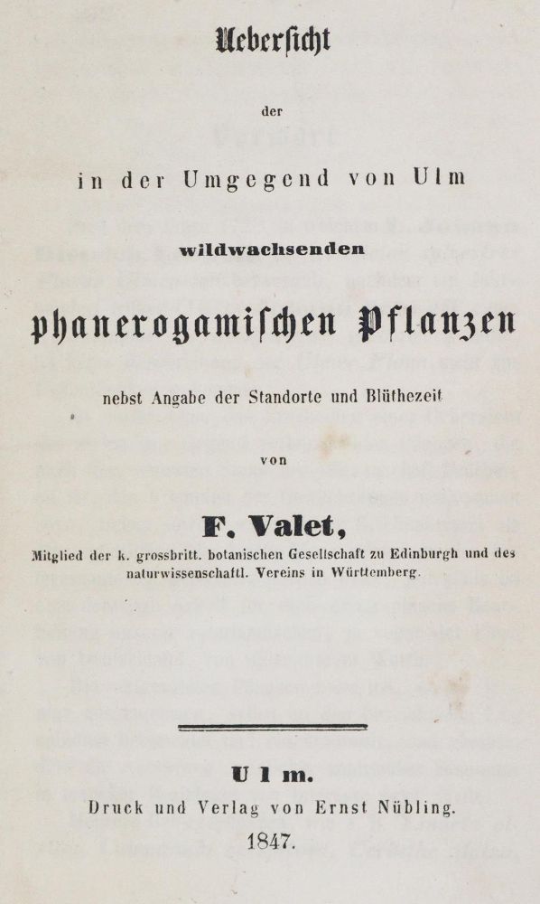 Große Abbildung Nr.1: 130-1718 Valet,F.: (Botanik, Ulm)