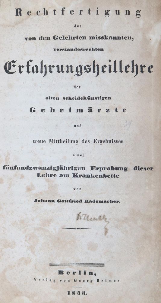 Große Abbildung Nr.1: 130-1759 Rademacher,J.G.: (Medizin)
