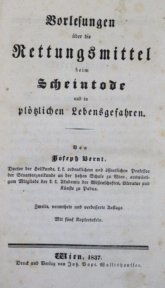 Große Abbildung Nr.1: 130-1762 Bernt,J.: (Medizin, Scheintod)
