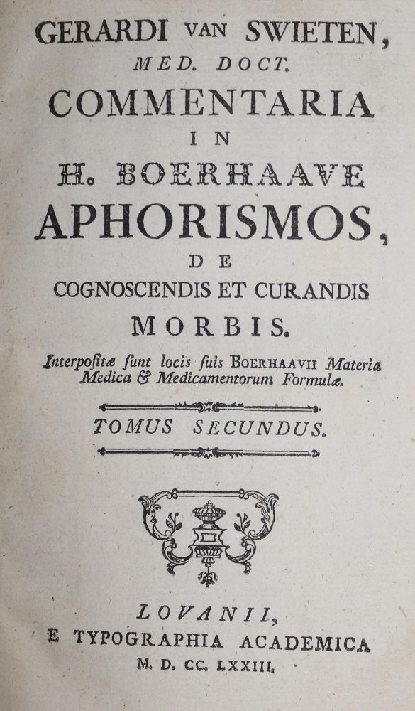 Große Abbildung Nr.1: 130-1764 Swieten,G.van.: (Medizin)