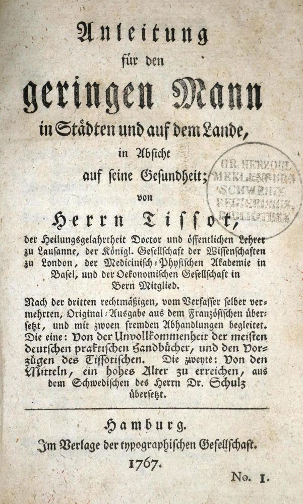 Große Abbildung Nr.1: 130-1765 Tissot,(S.A.A.D.).: (Medizin)