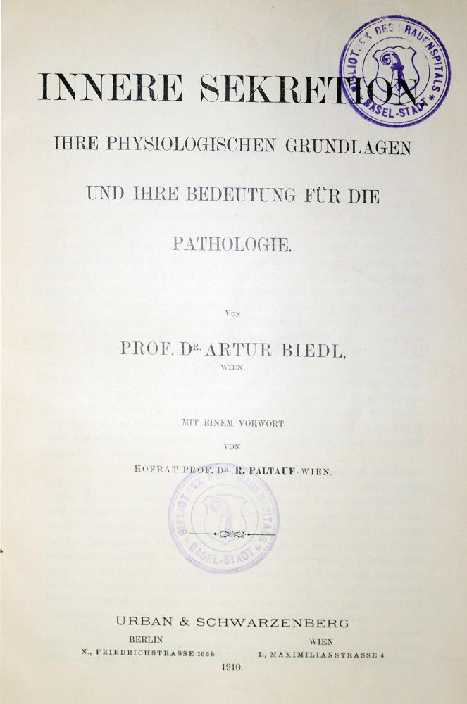 Große Abbildung Nr.1: 130-1780 Biedl,A.: (Sammlung von Professor Dr.Dr. Johannes Büttner)
