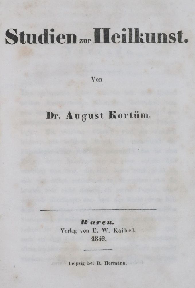 Große Abbildung Nr.1: 130-1820 Kortüm,A.: (Sammlung von Professor Dr.Dr. Johannes Büttner)