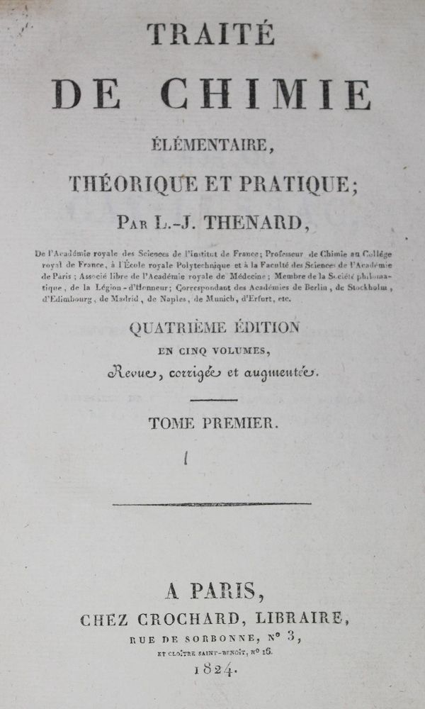 Große Abbildung Nr.1: 130-1891 Thenard,L.J.: (Sammlung von Professor Dr.Dr. Johannes Büttner)