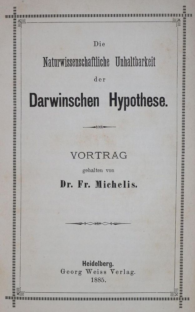 Große Abbildung Nr.1: 130-1905 Michelis,F.: (Zoologie, Darwin)