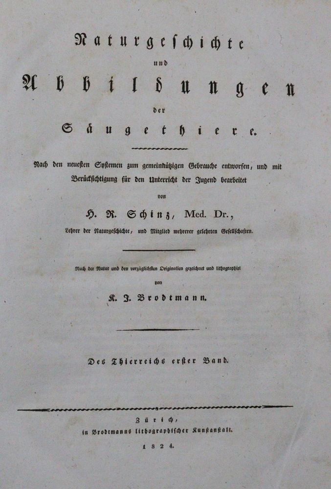 Große Abbildung Nr.1: 130-1921 Schinz,H.R.: (Zoologie)