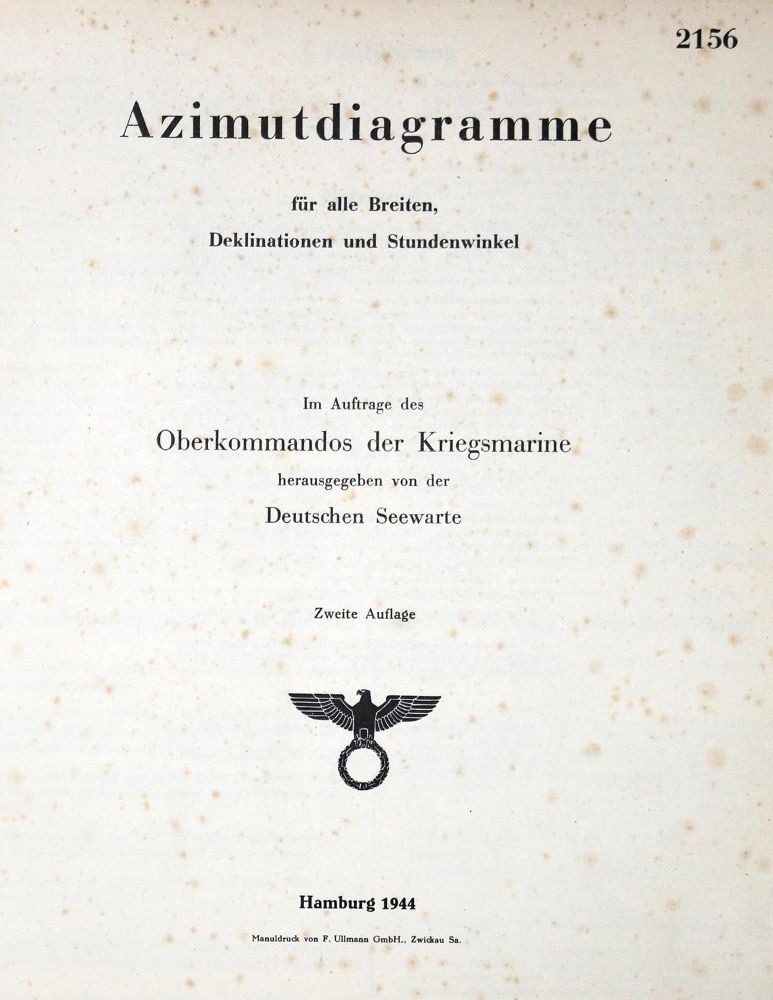Große Abbildung Nr.1: 130-1938 Azimutdiagramme: (Verschiedene Gebiete - Varia, Astronomie)