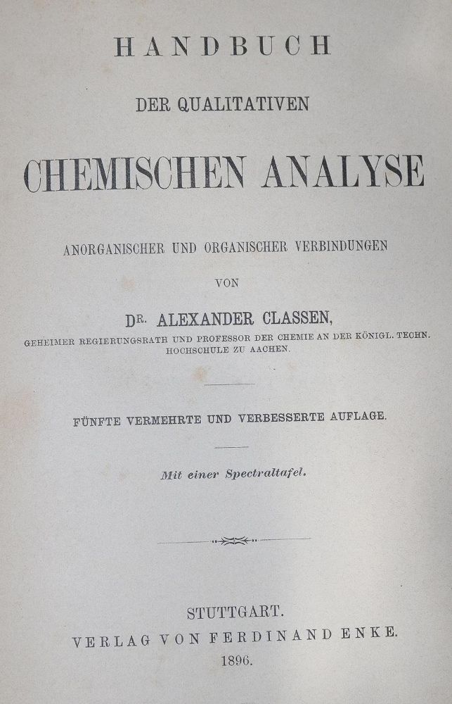 Große Abbildung Nr.1: 130-1960 Stähler,A. (Hrsg.).: (Verschiedene Gebiete - Varia, Chemie)
