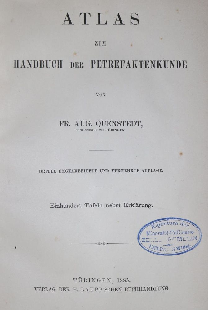Große Abbildung Nr.1: 130-1980 Quenstedt,F.A.: (Verschiedene Gebiete - Varia, Geologie - Mineralogie u. Paläontologie)