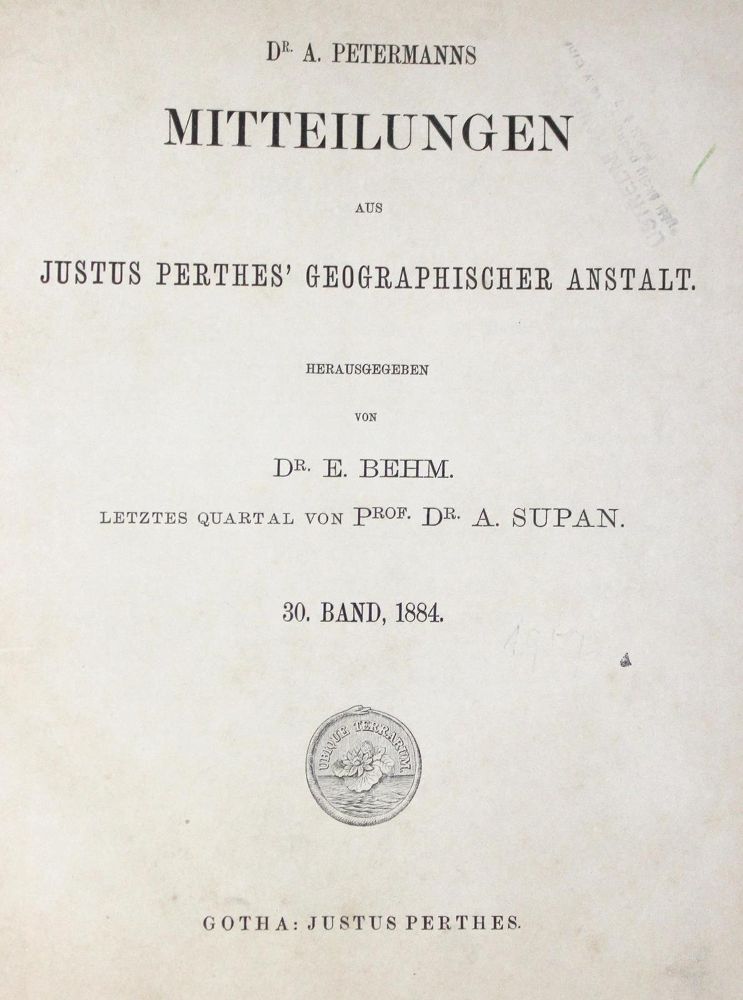 Große Abbildung Nr.1: 130-2000 Petermanns Geographische Mitteilungen.: (Verschiedene Gebiete - Varia)