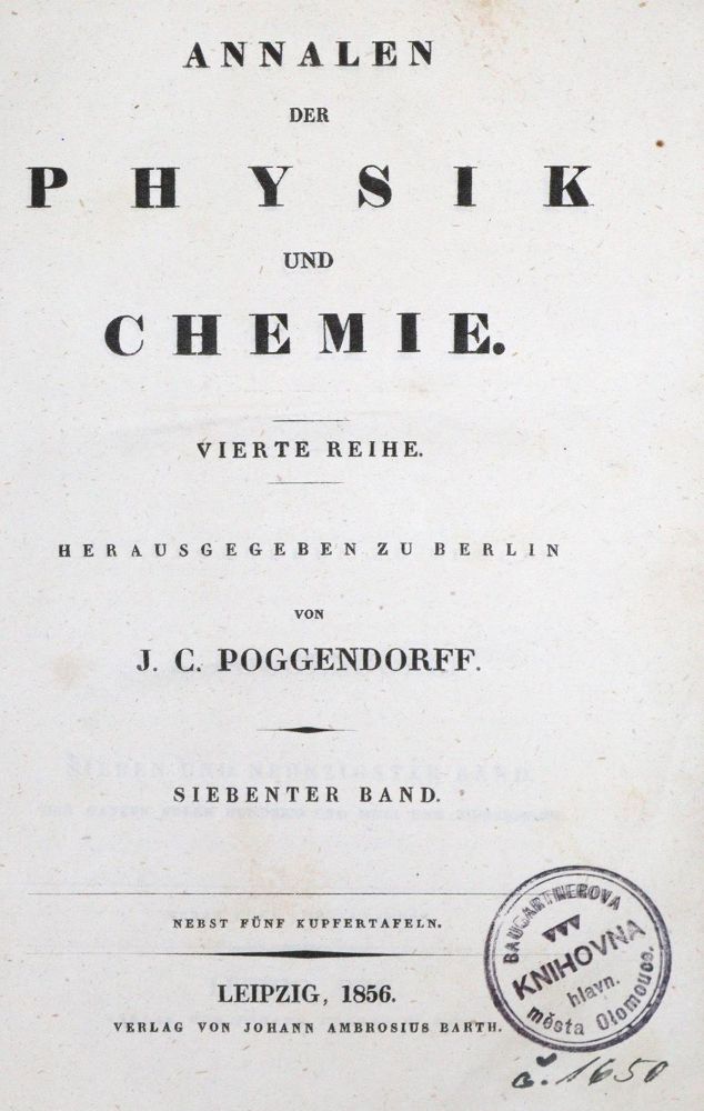 Große Abbildung Nr.1: 130-2006 Clausius,R.: (Verschiedene Gebiete - Varia, Physik)