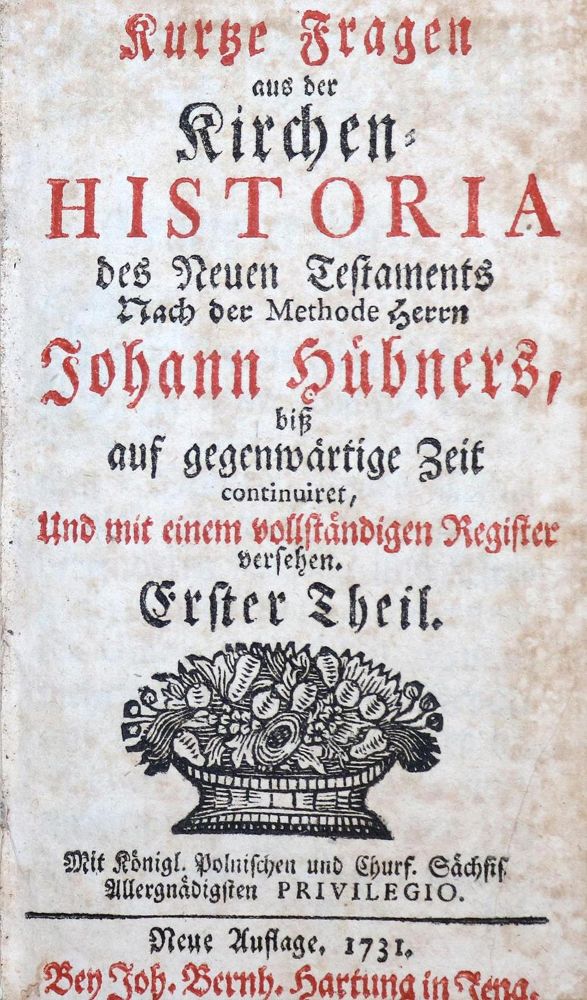 Große Abbildung Nr.3: 130-201 Hübner,J.: (Alte Drucke, Handschriften und Theologie)