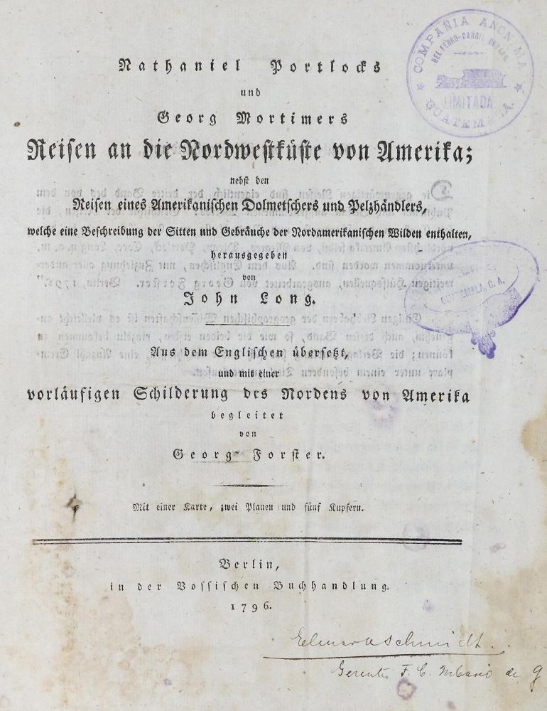 Große Abbildung Nr.2: 130-2060 Portlock,N. u. G.Mortimer.: (Amerika)