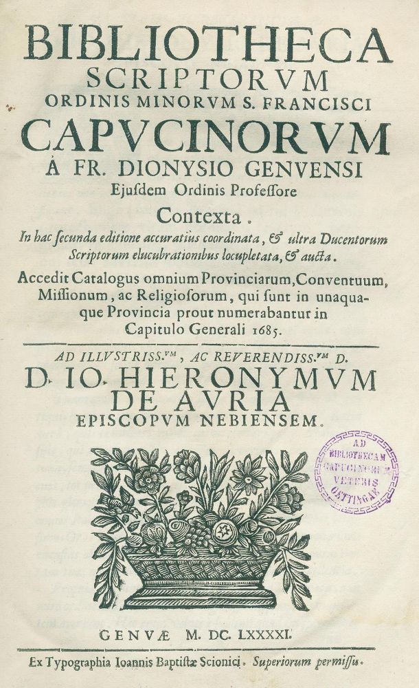 Große Abbildung Nr.1: 130-211 Dionysius aus Genua.: (Kapuziner)