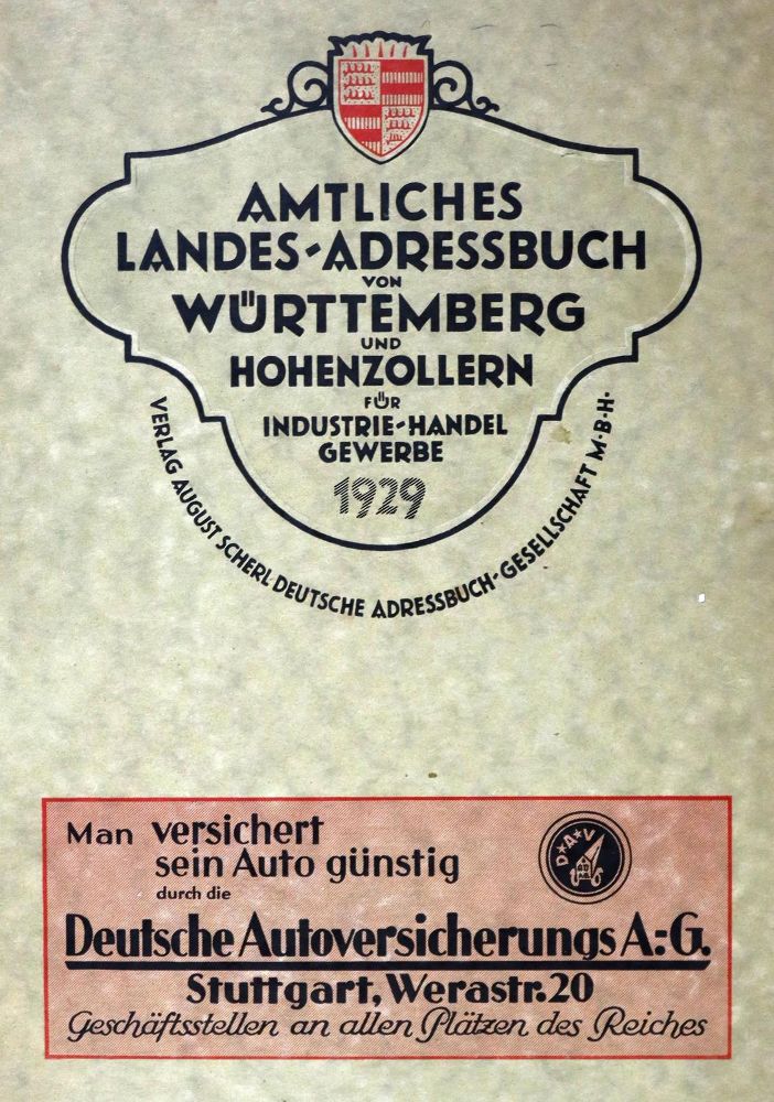 Große Abbildung Nr.1: 130-2111 Amtliches Landes-Adreßbuch: (Deutschland, Baden-Württemberg)