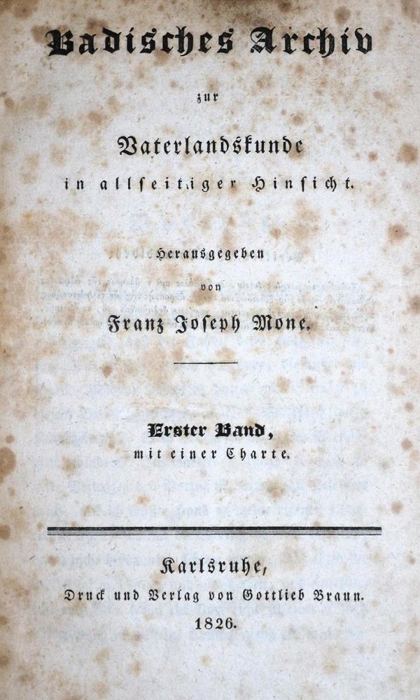 Große Abbildung Nr.1: 130-2133 Mone,F.J.: (Deutschland, Baden-Württemberg)