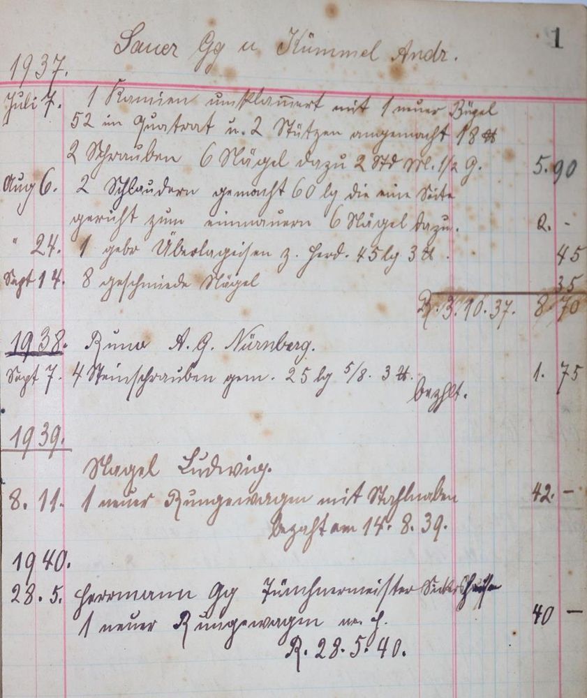 Große Abbildung Nr.1: 130-2211 Geschäftsbuch: (Deutschland, Kitzingen, Handschriften)