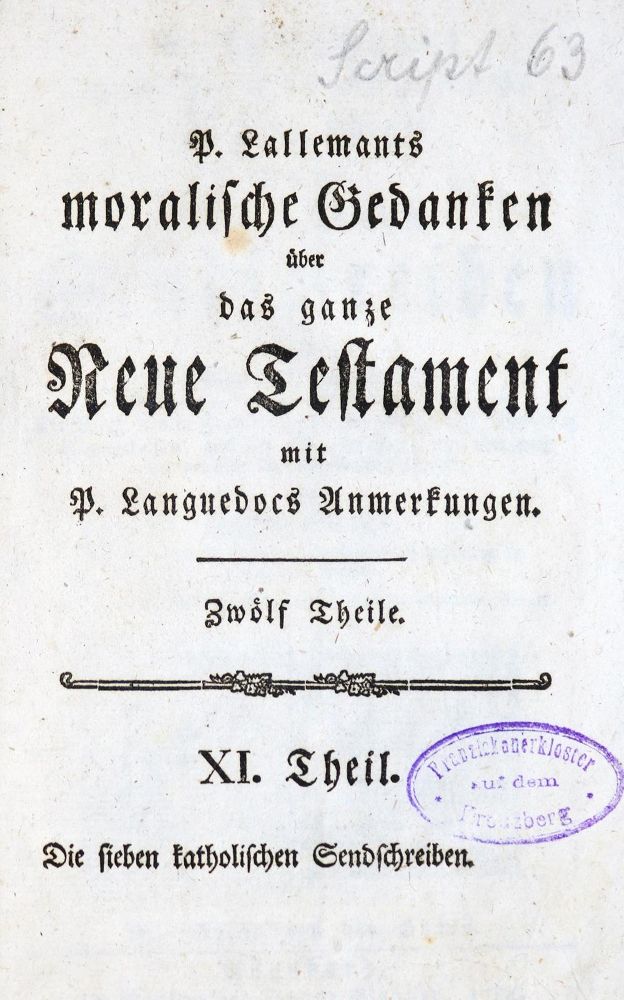 Große Abbildung Nr.1: 130-222 Lallemant,J.P.: (Alte Drucke, Handschriften und Theologie)