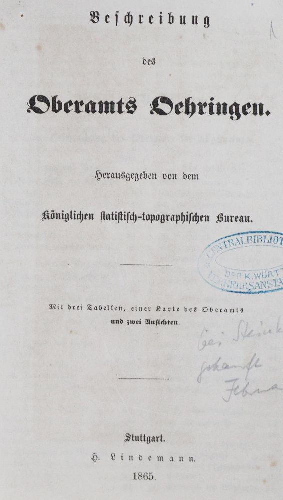 Große Abbildung Nr.2: 130-2237 Beschreibung des Oberamts: (Deutschland, Oehringen)