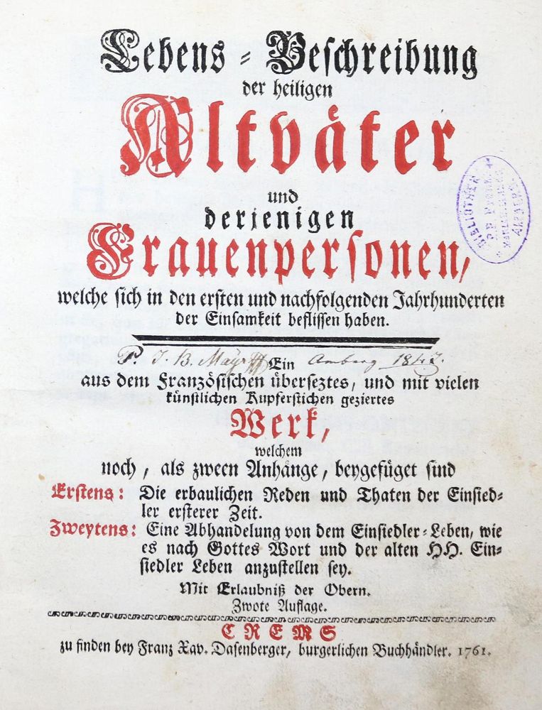 Große Abbildung Nr.1: 130-225 Lebens-Beschreibung: (Alte Drucke, Handschriften und Theologie)
