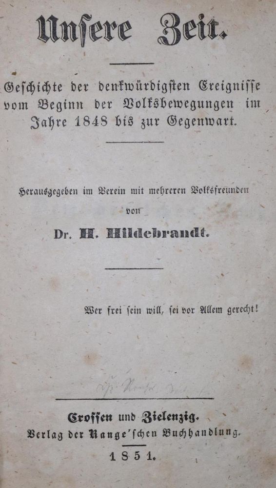 Große Abbildung Nr.1: 130-2253 Hildebrandt,H. (Hrsg.).: (Deutschland, Revolution 1848/49 - Vormärz - Politik)