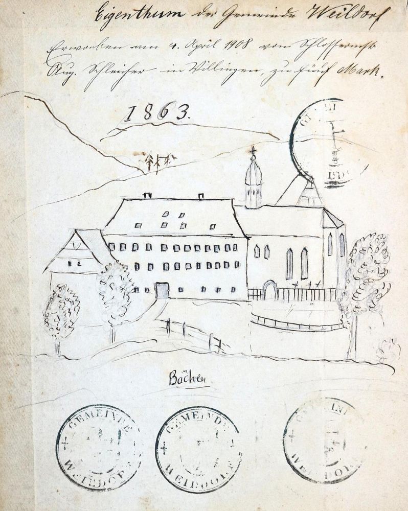 Große Abbildung Nr.2: 130-2301 Chronik der Pfarrei Weildorf: (Deutschland, Weildorf, Handschriften)