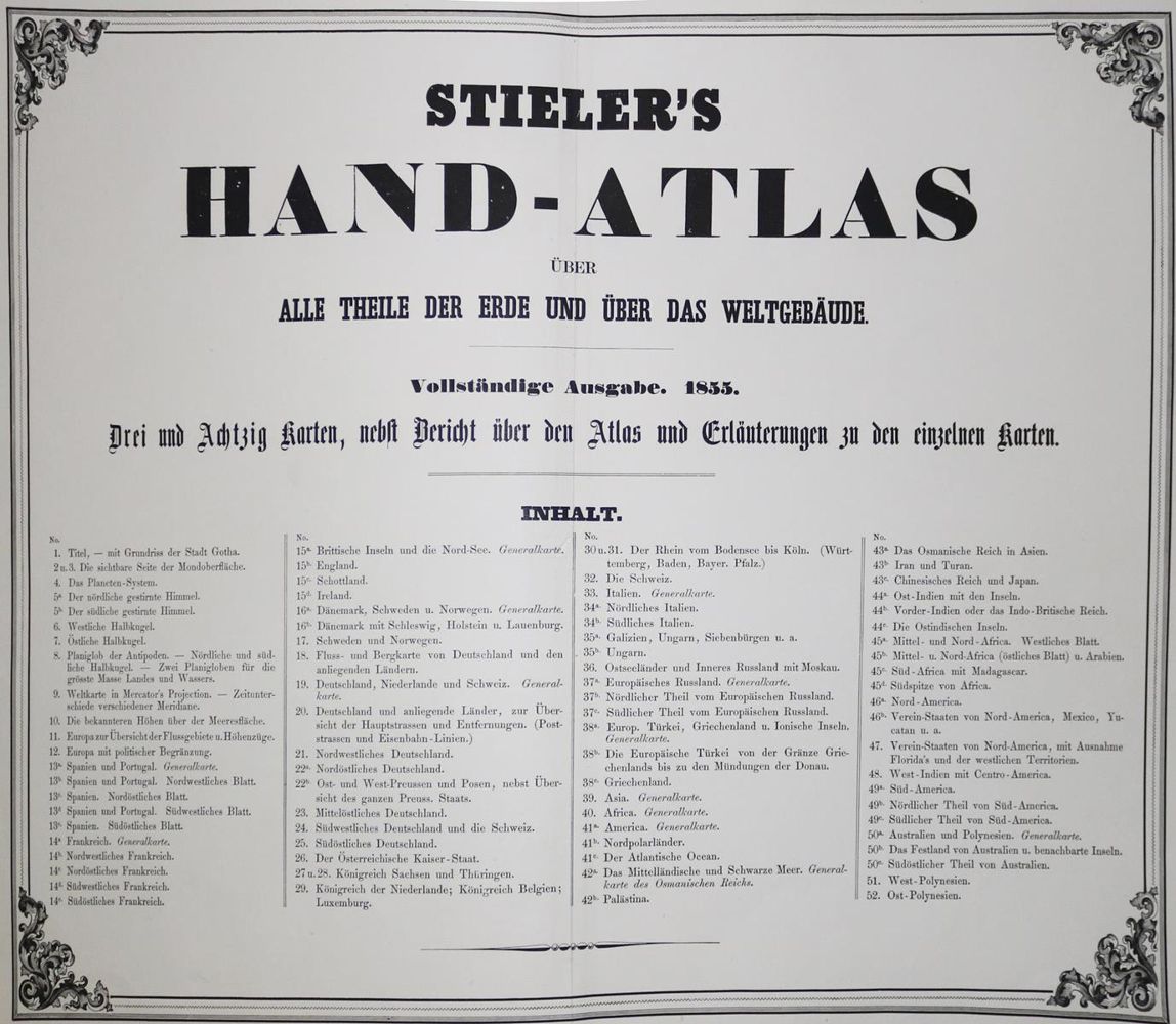 Große Abbildung Nr.1: 130-2402 Stieler,A.: (Verschiedene Länder - Geschichte, Atlanten)