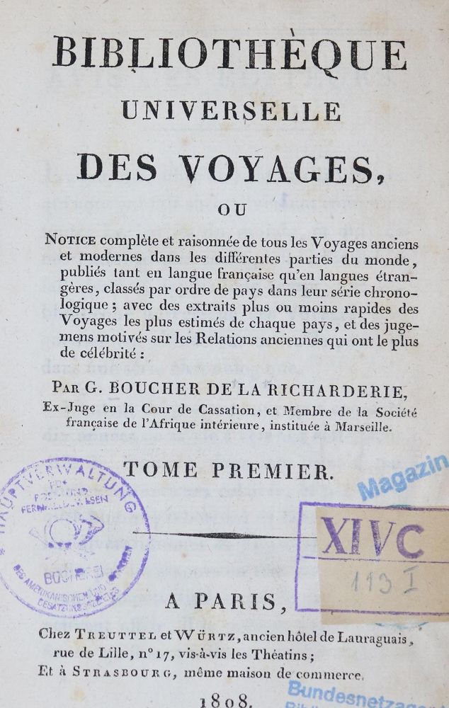 Große Abbildung Nr.1: 130-2421 Boucher de la Richarderie,(G.).: (Verschiedene Länder - Geschichte)