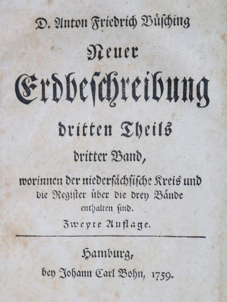 Große Abbildung Nr.1: 130-2422 Büsching,A.F.: (Verschiedene Länder - Geschichte)