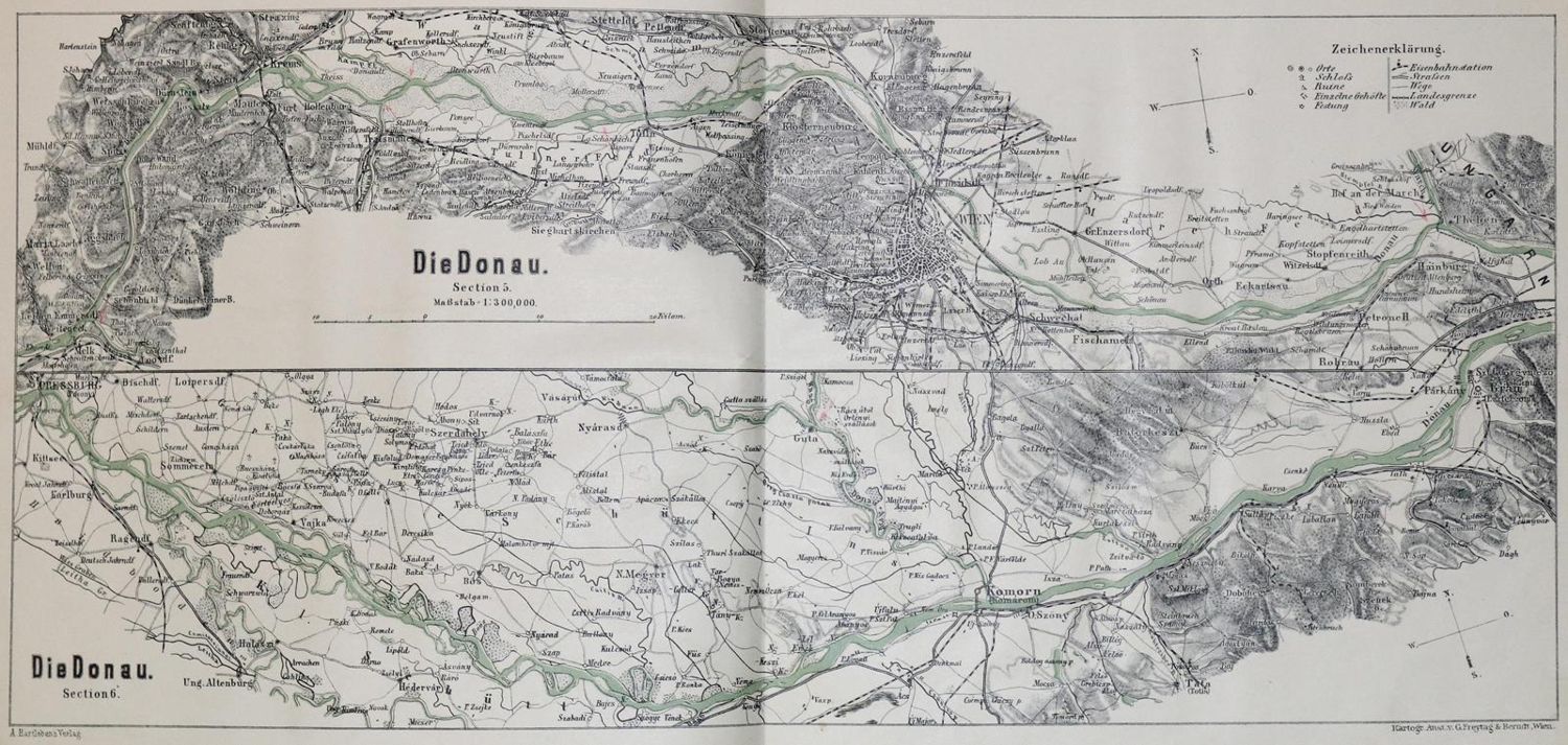Große Abbildung Nr.1: 130-2429 Karte: (Verschiedene Länder - Geschichte, Donaulauf)