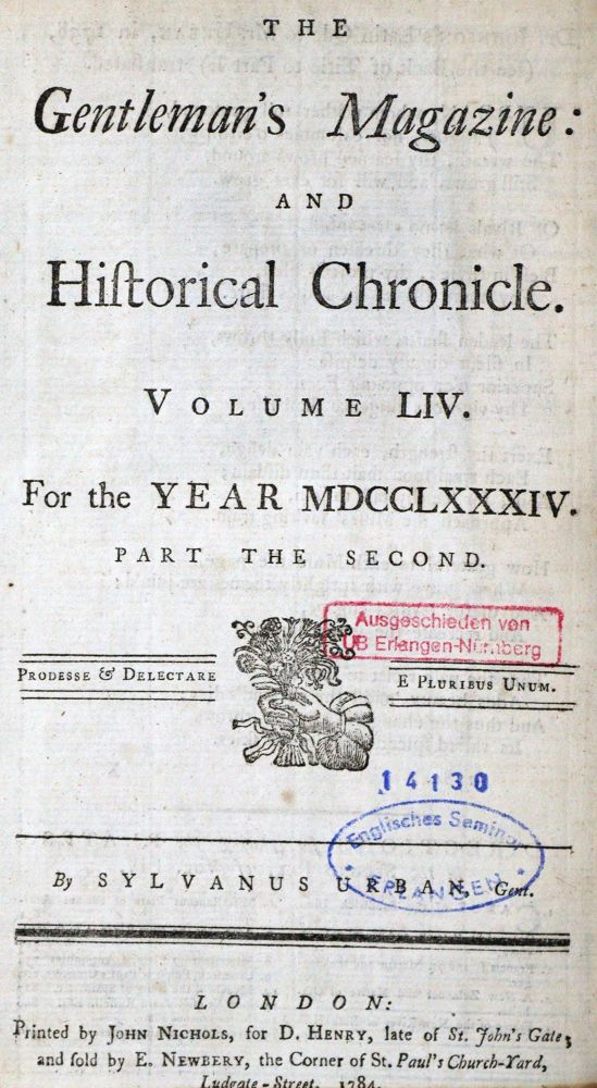 Große Abbildung Nr.91: 130-2436 Gentleman's Magazine, The,: (Verschiedene Länder - Geschichte)