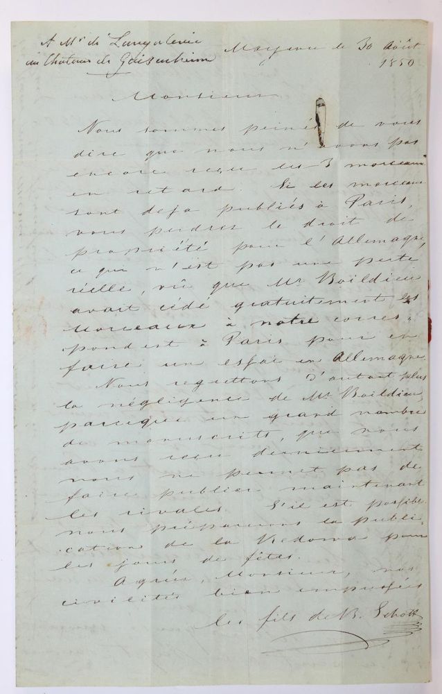 Große Abbildung Nr.1: 130-2531 Schott, B. Söhne,: (Autographen)