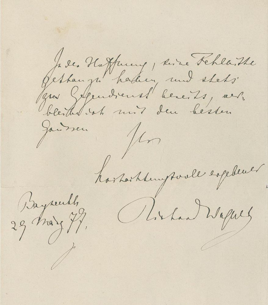 Große Abbildung Nr.2: 130-2536 Wagner, Richard: (Autographen)