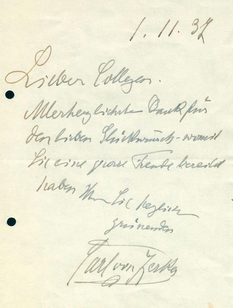 Große Abbildung Nr.2: 130-2541 Winterstein, Eduard von,: (Autographen)