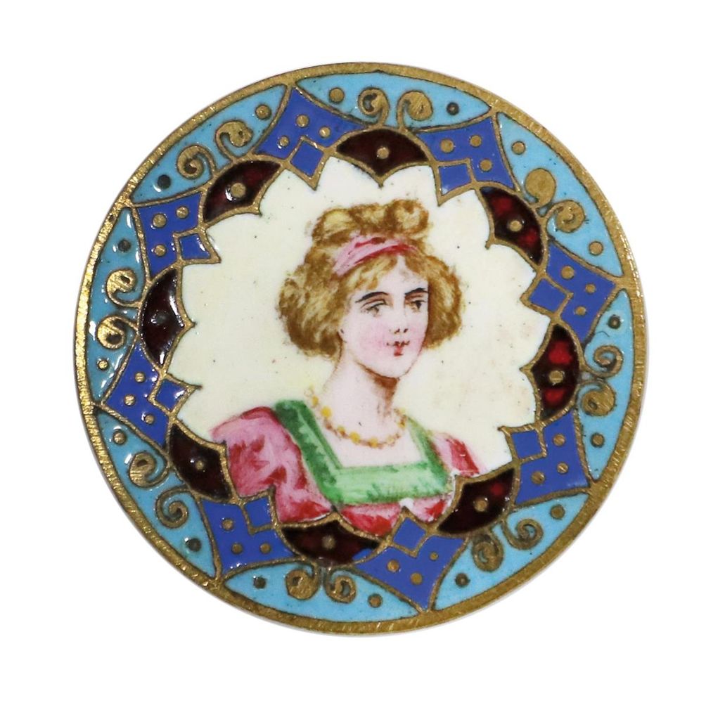 Große Abbildung Nr.1: 130-2592 Prächtiger Portraitknopf.: (Varia, Nähzubehör, Knöpfe)