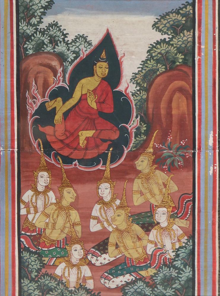 Große Abbildung Nr.1: 130-2689 Thailändische Malerei.: (Asiatika, Thailand)