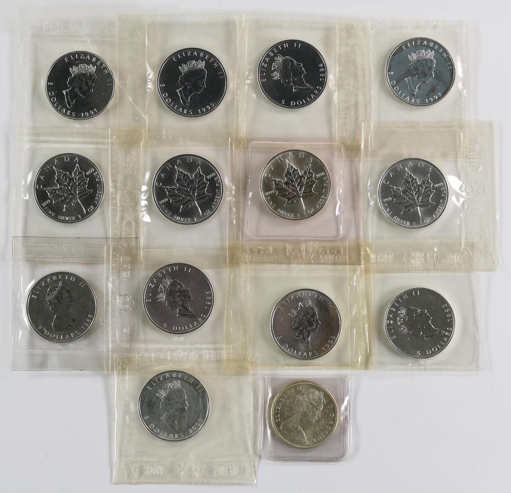Große Abbildung Nr.2: 130-2707 Canada 13 x 1 oz Maple Leaf.: (Münzen und Medaillen)