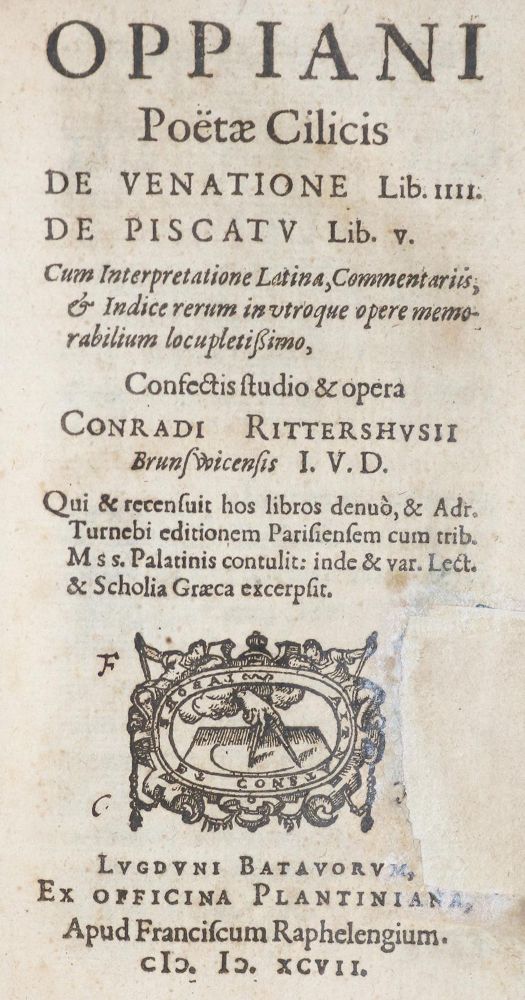 Große Abbildung Nr.1: 130-271 Oppianos (Oppianus).: (Alte Drucke, Handschriften und Theologie)